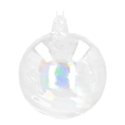 Weihnachtskugel Swirl, Transparent-irisierend, Glas, 8 Cm