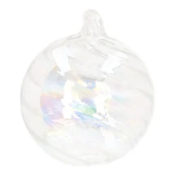 Weihnachtskugel Swirl, Transparent-irisierend, Glas, 10 Cm