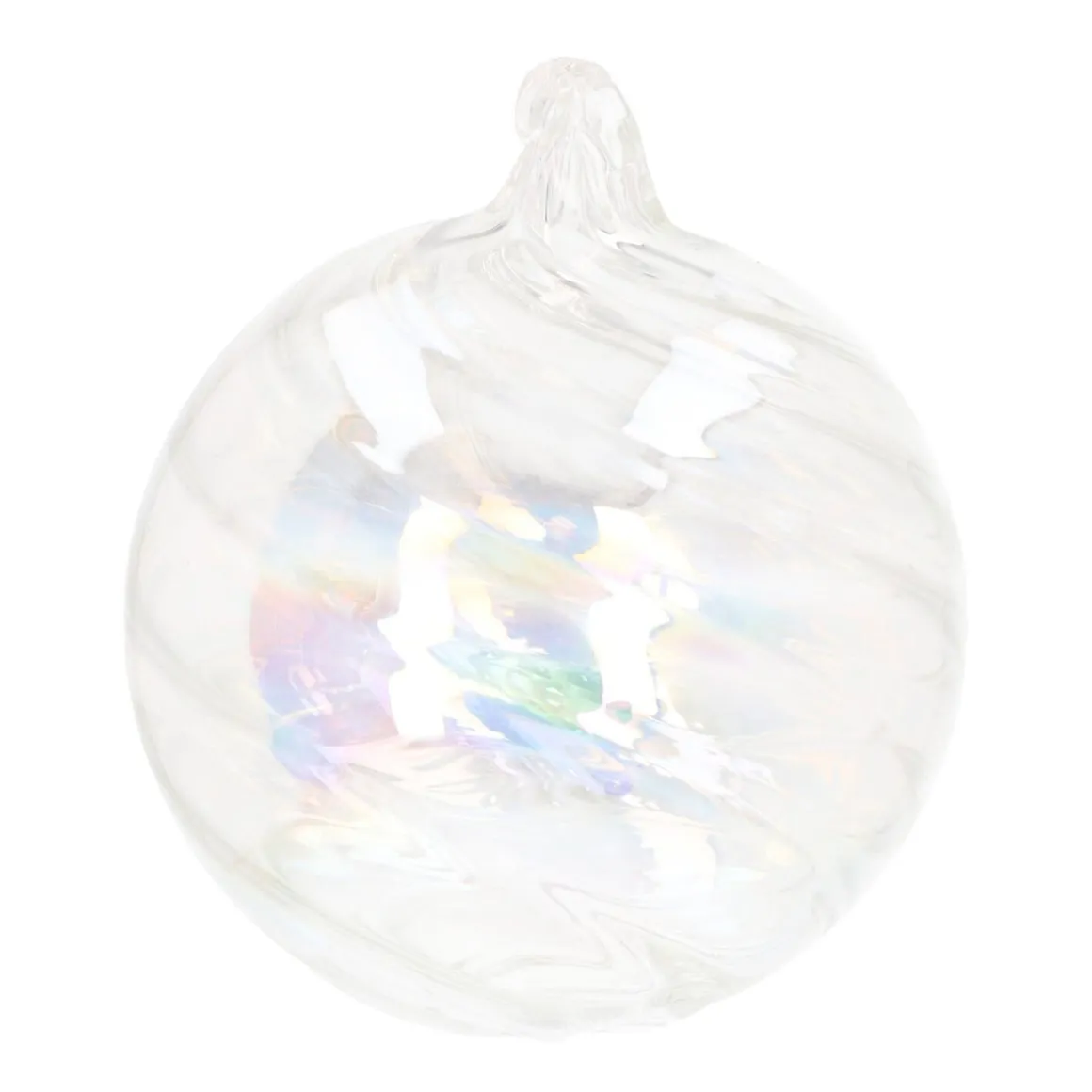 Weihnachtskugel Swirl, Transparent-irisierend, Glas, 10 Cm
