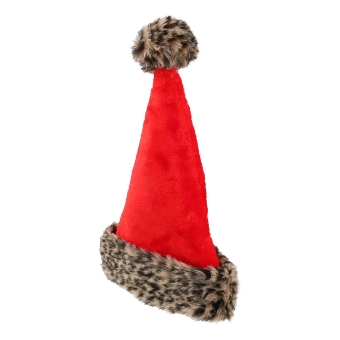 Weihnachtsmütze Mit Leoprint, Rot, 40 Cm