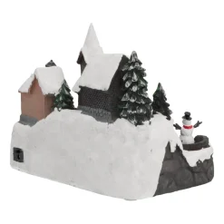 Weihnachtsszene Mit Echtem Springbrunnen, LED-Beleuchtung & Musik, 27,5 Cm