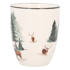 Weihnachtstasse Hirsch Mit Goldenem Rand