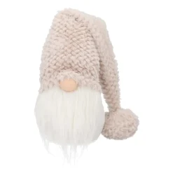 Weihnachtswichtel Mit Langer Mütze, Taupe,  Stoff, 63 Cm