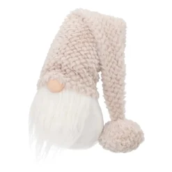 Weihnachtswichtel Mit Langer Mütze, Taupe,  Stoff, 63 Cm