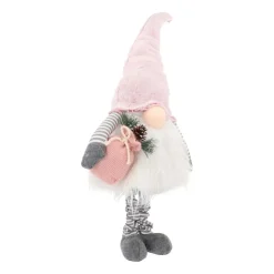 Weihnachtswichtel Mit Teleskopbeinen, Rosa, Stoff, 118 Cm