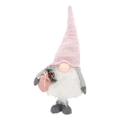 Weihnachtswichtel Mit Teleskopbeinen, Rosa, Stoff, 118 Cm