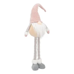 Weihnachtswichtel Mit Teleskopbeinen, Rosa, Stoff, 65 Cm