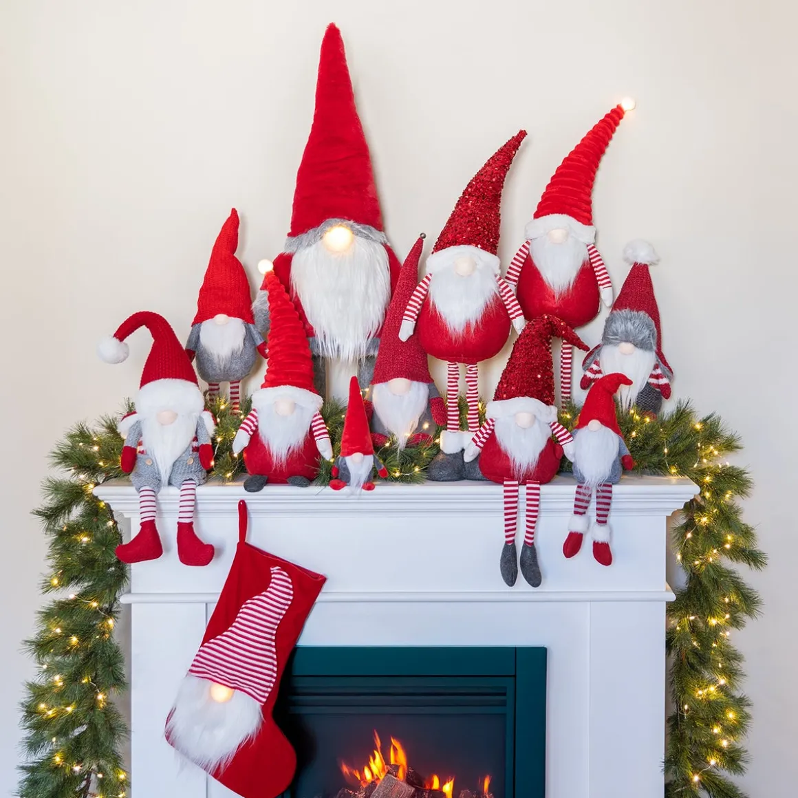 Weihnachtswichtel, Rot, Stoff, 42 Cm