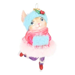 Winterkaninchen Mit Schlittschuhen Als Weihnachtsanhänger