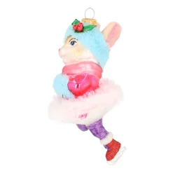 Winterkaninchen Mit Schlittschuhen Als Weihnachtsanhänger