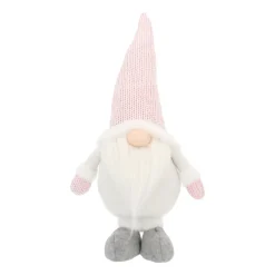 Winterlicher Rosa Zwerg Mit Beweglicher Mütze