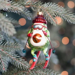 Witzige Avocado Auf Skiern Als Weihnachtsanhänger