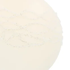 Wollweiße Weihnachtskugel Mit Wellenförmigem Glitter
