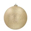 XL Weihnachtskugel Gold Mit Glitzer, Kunststoff, 15 Cm