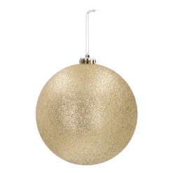 XL Weihnachtskugel Gold Mit Glitzer, Kunststoff, 15 Cm