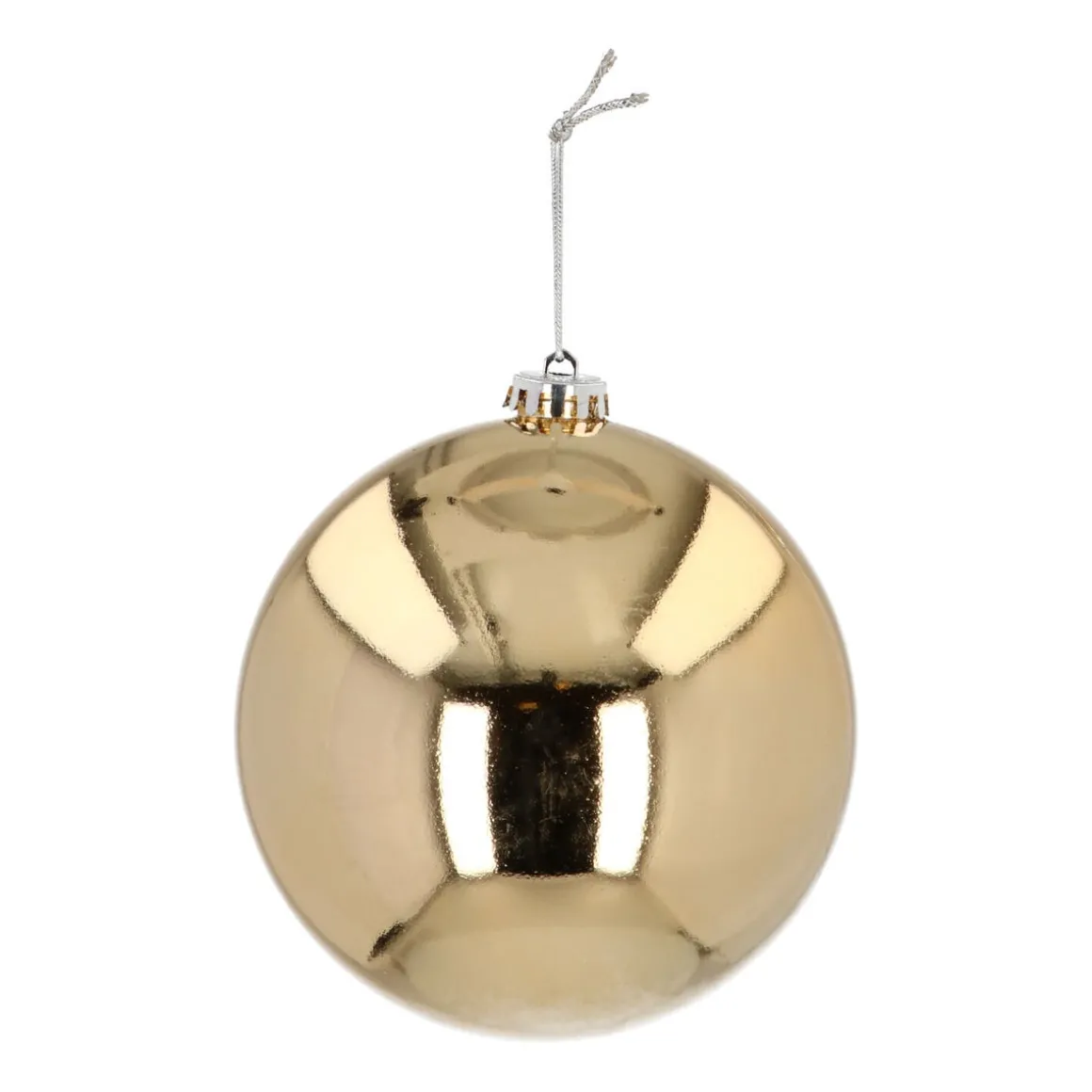 XL Weihnachtskugel Hellgold Glänzend, Kunststoff, 15 Cm