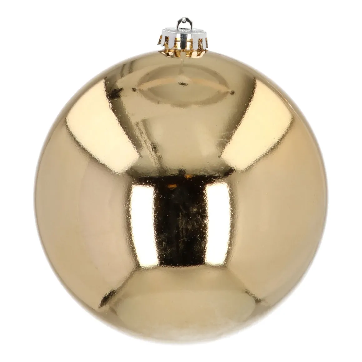 XL Weihnachtskugel Hellgold Glänzend, Kunststoff, 15 Cm