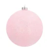 XL Weihnachtskugel Rosa Mit Glitzer, Kunststoff, 15 Cm