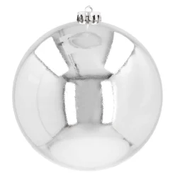 XL Weihnachtskugel Silber, Kunststoff, 15 Cm