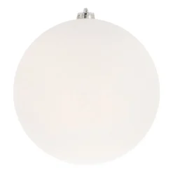 XXL Weihnachtskugel Weiß Glitzer, Kunststoff, 20 Cm