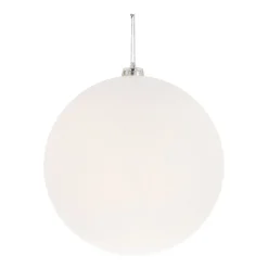 XXL Weihnachtskugel Weiß Glitzer, Kunststoff, 20 Cm