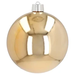 XXXL Weihnachtskugel Hellgold Glänzend, Kunststoff, 25 Cm